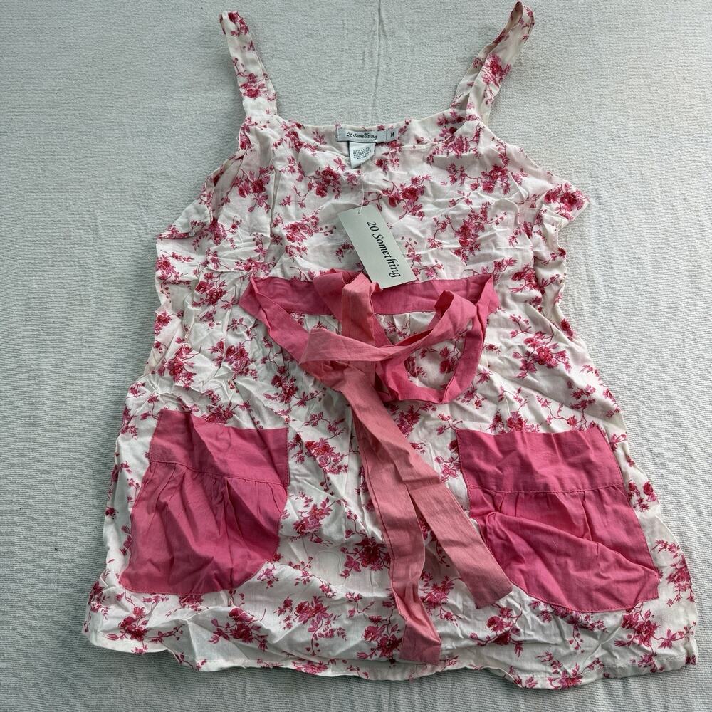 20 Something Girls Floral Flocked Fun Dress Medium NWT
